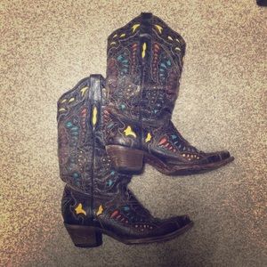 Corral Vintage boots- yellow red turquoise